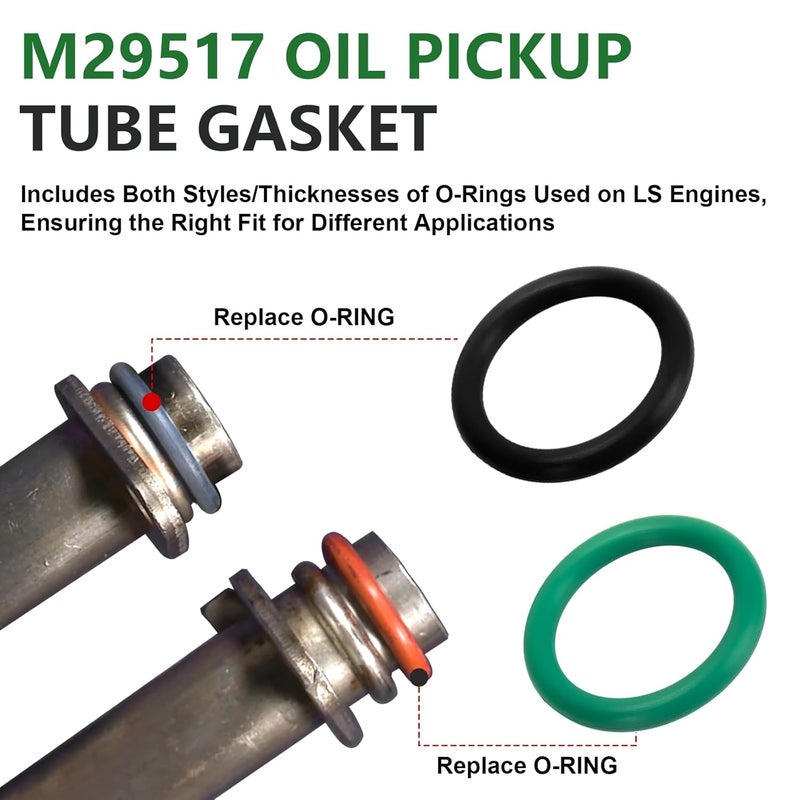 Antrys M29517 Oil Pump Pickup O-Ring Seals Compatible with LS Engines 4.8 5.3 5.7 6.0 6.2 LS1, 12584922 to Seal The Oil Pump Pickup Tube, Maintain Oil Pressure and Ensuring a Reliable Oil Supply - 8 Pack - Image 3